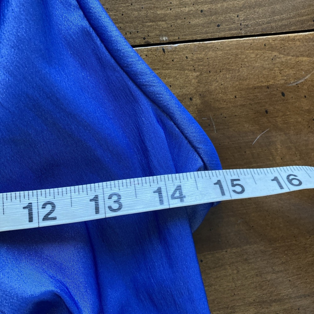 TADASHI Halter Top Sz 4 vtg 90s Y2K Fairy Goth Designer Blue Purple Stretch - Picture 10 of 11